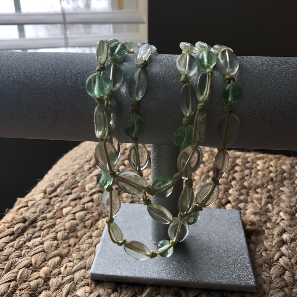 🍀 Tri strand necklace  Green!